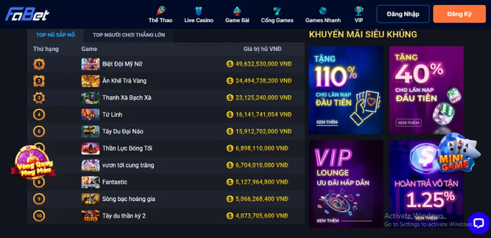 Hình ảnh tổng hợp các trò chơi BBET Code